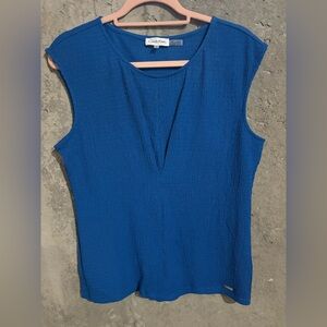 Calvin Klein Vibrant Blue Textured Blouse